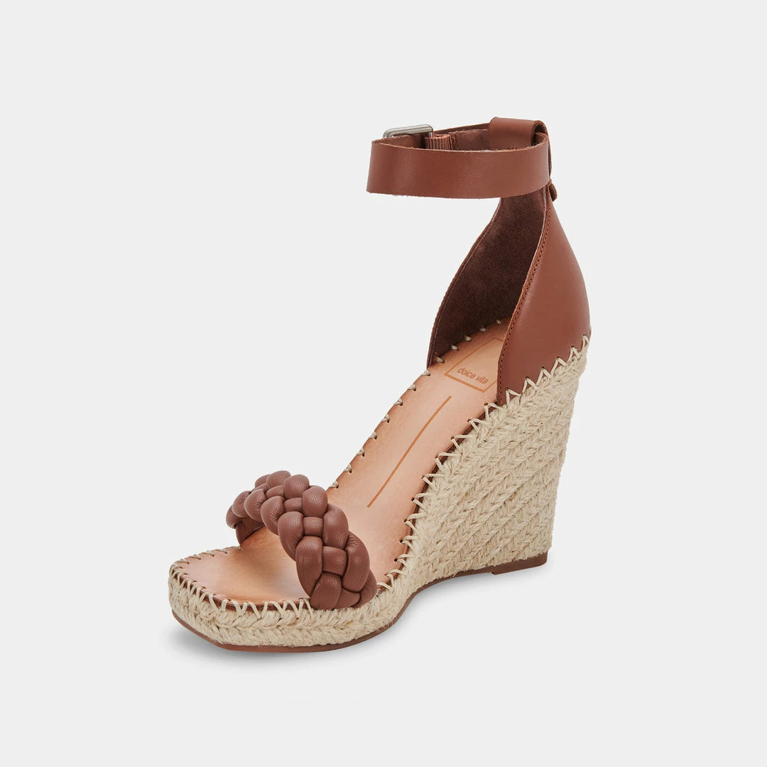 DOLCEVITA NILTON HEELS DK BROWN LEATHER SANDALS