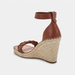 DOLCEVITA NILTON HEELS DK BROWN LEATHER SANDALS