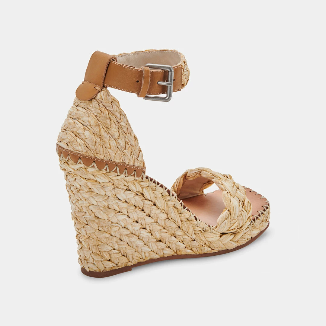 DOLCEVITA NILTON HEELS LT NATURAL RAFFIA SANDALS