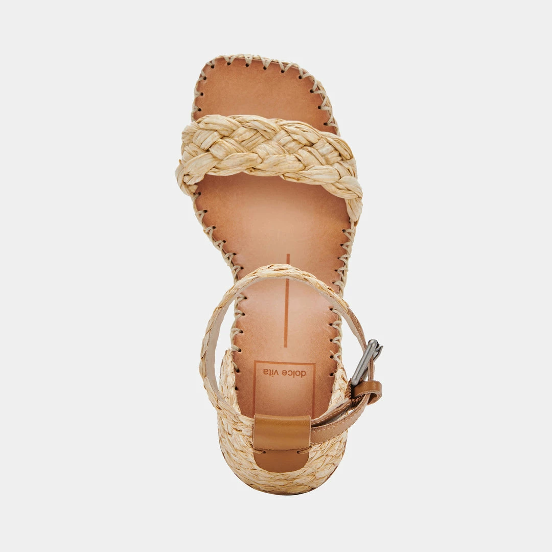 DOLCEVITA NILTON HEELS LT NATURAL RAFFIA SANDALS