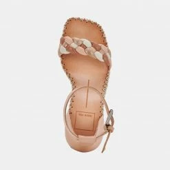 DOLCEVITA SANDALS NILTON HEELS NATURAL LEATHER