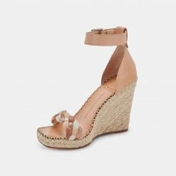 DOLCEVITA SANDALS NILTON HEELS NATURAL LEATHER