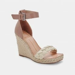 DOLCEVITA NILTON HEELS SANDSTONE CANVAS SANDALS