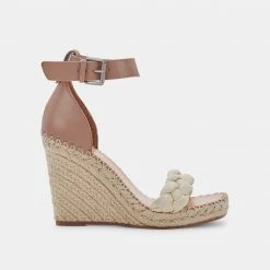 DOLCEVITA NILTON HEELS SANDSTONE CANVAS SANDALS