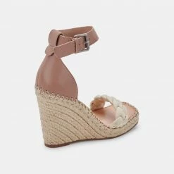 DOLCEVITA NILTON HEELS SANDSTONE CANVAS SANDALS