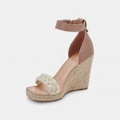 DOLCEVITA NILTON HEELS SANDSTONE CANVAS SANDALS