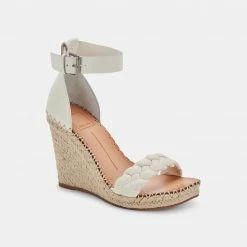 DOLCEVITA NILTON HEELS WHITE LEATHER SANDALS