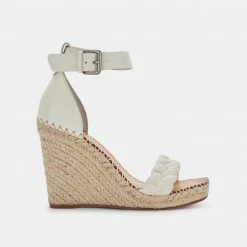DOLCEVITA NILTON HEELS WHITE LEATHER SANDALS
