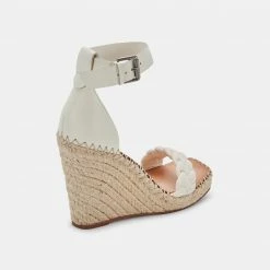 DOLCEVITA NILTON HEELS WHITE LEATHER SANDALS