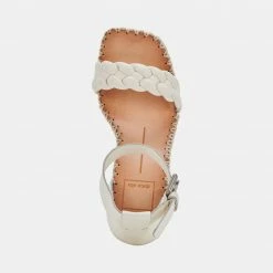 DOLCEVITA NILTON HEELS WHITE LEATHER SANDALS