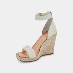 DOLCEVITA NILTON HEELS WHITE LEATHER SANDALS