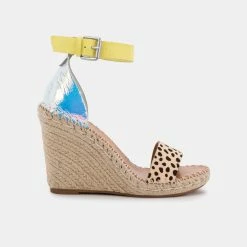 DOLCEVITA NOOR WIDE WEDGES LEOPARD MULTI CALF HAIR WIDE SIZING