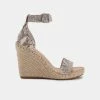 DOLCEVITA SANDALS NOOR WEDGES STONE SNAKE PRINT LEATHER