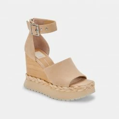 DOLCEVITA PARLE HEELS BISCUIT SUEDE SANDALS