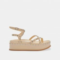 DOLCEVITA WELMA SANDALS VANILLA STUDDED LEATHER