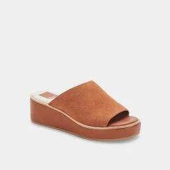 DOLCEVITA FRETA WIDE WEDGES DK BROWN SUEDE