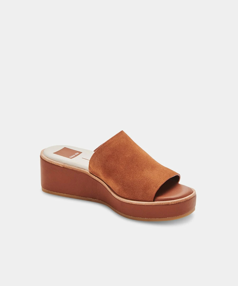 DOLCEVITA FRETA WIDE WEDGES DK BROWN SUEDE