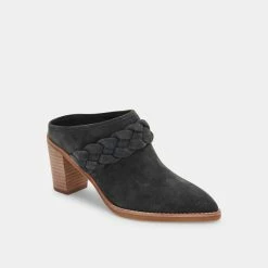 DOLCEVITA SALE SERLA WIDE MULES ANTHRACITE SUEDE