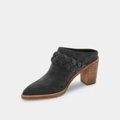 DOLCEVITA SALE SERLA WIDE MULES ANTHRACITE SUEDE