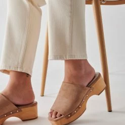 DOLCEVITA SANDALS DORADO MULES TAUPE SUEDE
