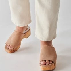 DOLCEVITA SANDALS DORADO MULES TAUPE SUEDE