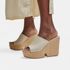 DOLCEVITA GILMA WEDGES IVORY LEATHER