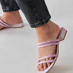 DOLCEVITA HAIZE RAFFIA SANDALS LILAC RAFFIA
