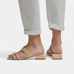 DOLCEVITA HAIZE RAFFIA SANDALS VANILLA RAFFIA