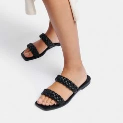 DOLCEVITA INDY WIDE SANDALS BLACK STELLA