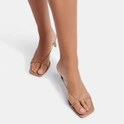 Recurate KAYDEN HEELS CAFE LEATHER - Re:vita