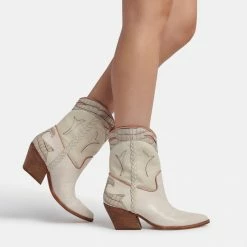 DOLCEVITA LORAL BOOTIES IVORY LEATHER