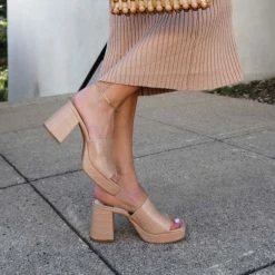 DOLCEVITA MARSHA HEELS CAFE EMBOSSED STELLA SANDALS