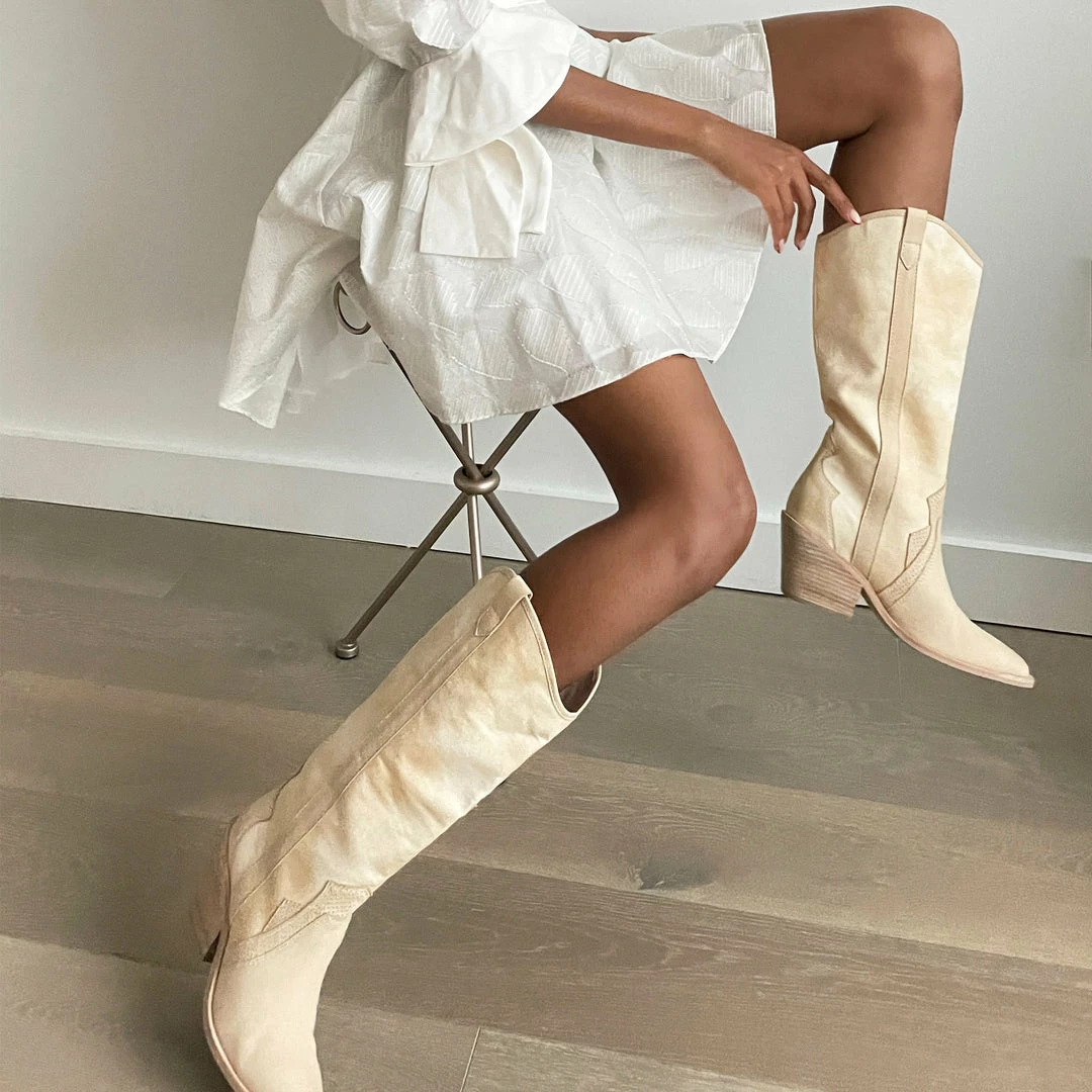 DOLCEVITA NAVENE BOOTS VANILLA NUBUCK