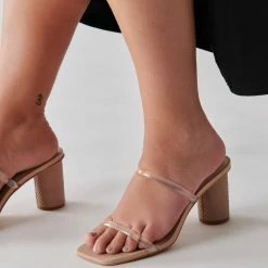 DOLCEVITA NOLES WIDE HEELS NUDE CRYSTAL WIDE SIZING