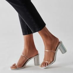 DOLCEVITA SANDALS NOLES PRIDE HEELS CRYSTAL VINYL