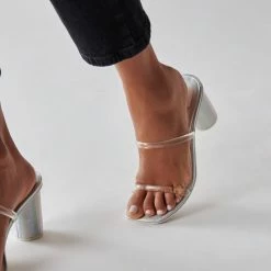 DOLCEVITA SANDALS NOLES PRIDE HEELS CRYSTAL VINYL