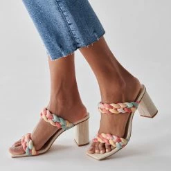 DOLCEVITA PAILY HEELS CORAL MULTI STELLA SUEDE SAVE THE DATE EDIT