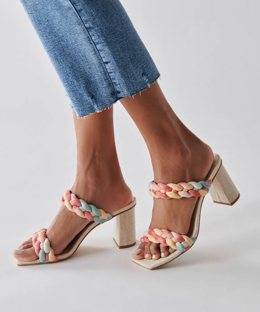 DOLCEVITA PAILY HEELS CORAL MULTI STELLA SUEDE SAVE THE DATE EDIT