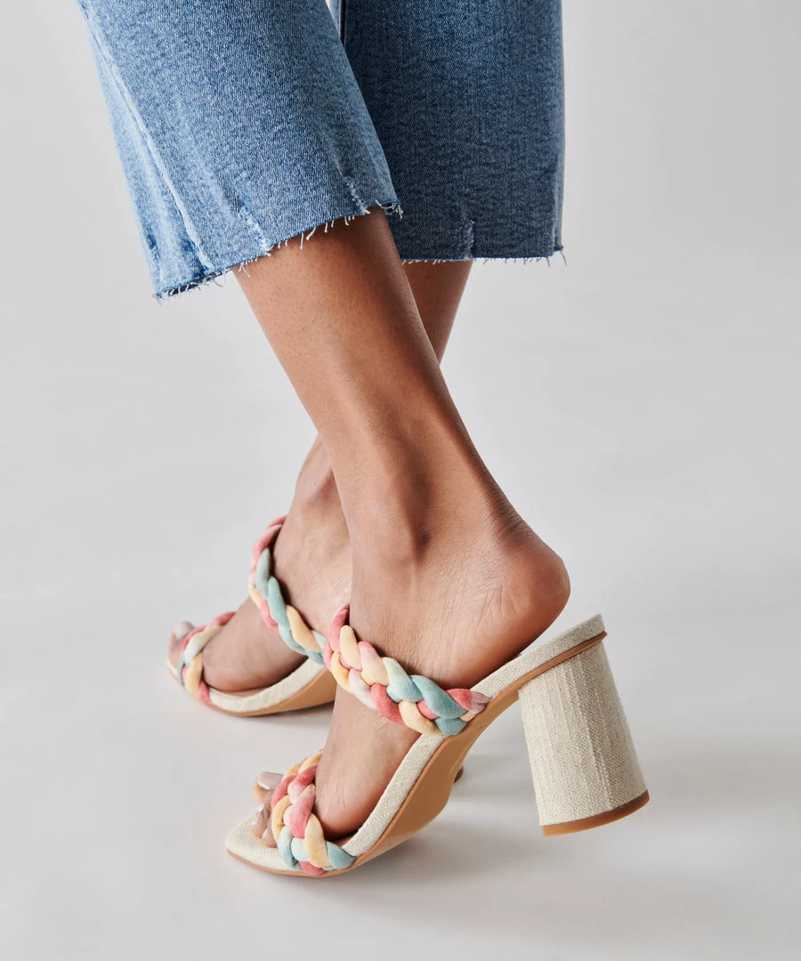 DOLCEVITA PAILY HEELS CORAL MULTI STELLA SUEDE SAVE THE DATE EDIT