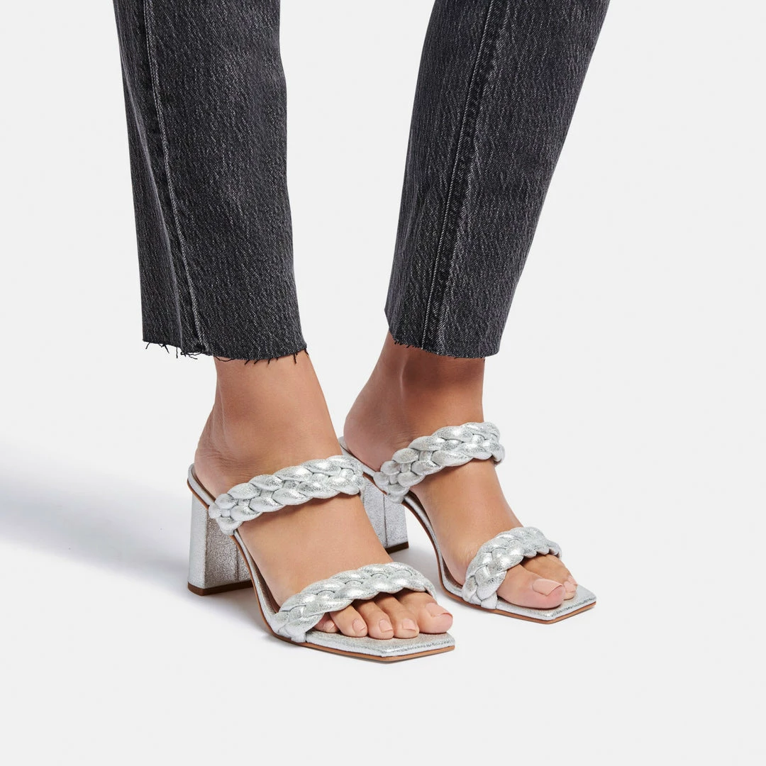 DOLCEVITA PAILY WIDE HEELS SILVER METALLIC STELLA SUEDE