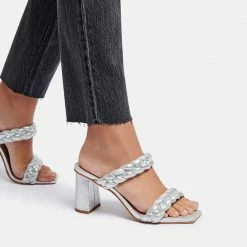 DOLCEVITA PAILY WIDE HEELS SILVER METALLIC STELLA SUEDE