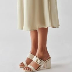 DOLCEVITA SANDALS PALYCE HEELS IVORY LEATHER