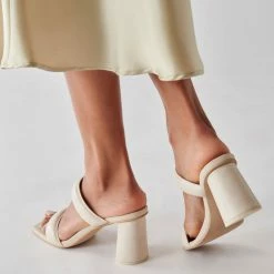 DOLCEVITA PASCOE HEELS IVORY EMBOSSED STELLA