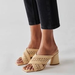 DOLCEVITA PATCH HEELS VANILLA WOVEN