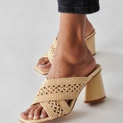 DOLCEVITA PATCH HEELS VANILLA WOVEN