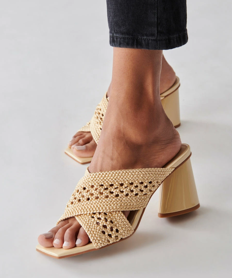 DOLCEVITA PATCH HEELS VANILLA WOVEN