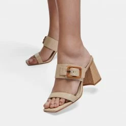 DOLCEVITA POSY HEELS NATURAL RAFFIA