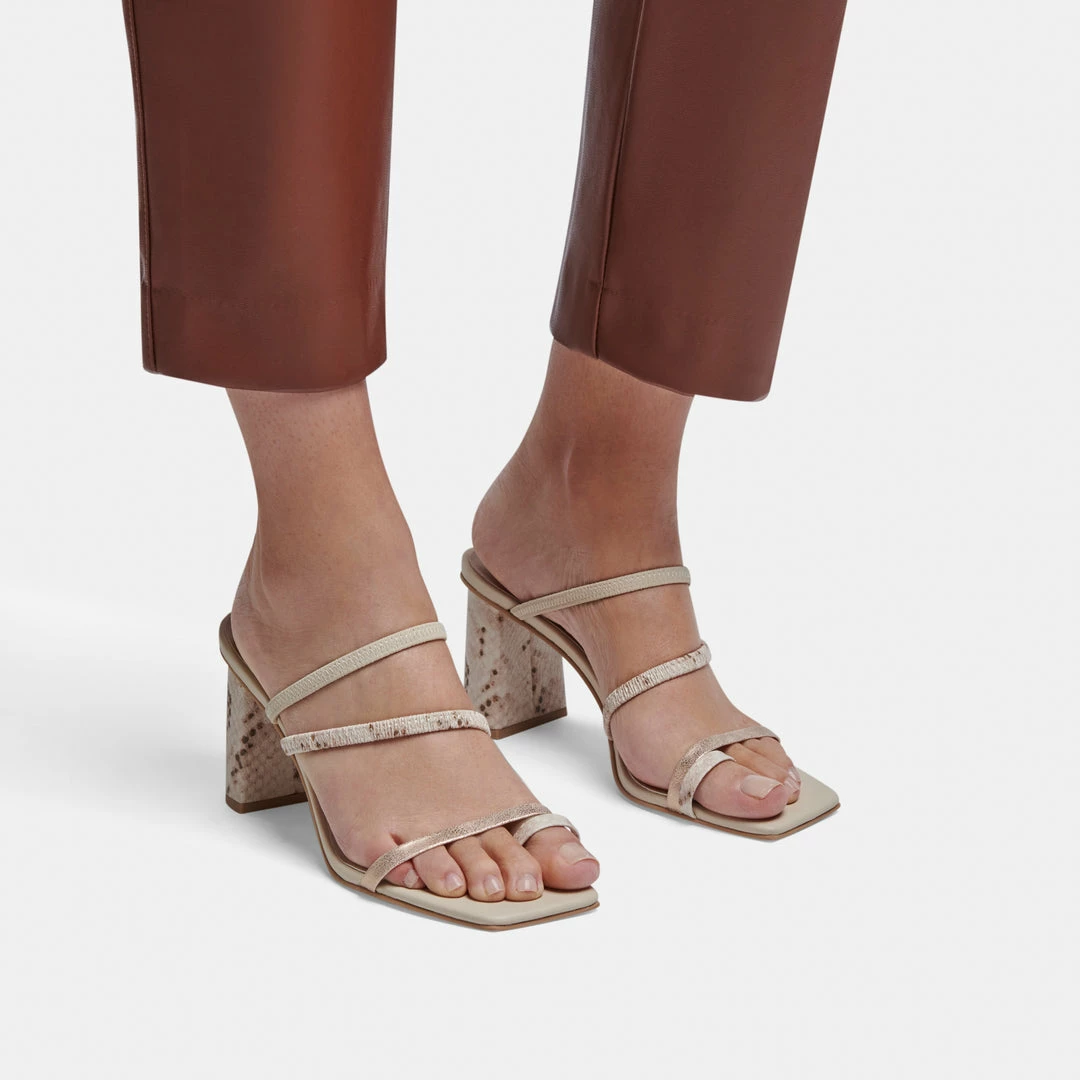 DOLCEVITA PRISMA HEELS IVORY MULTI STELLA SANDALS