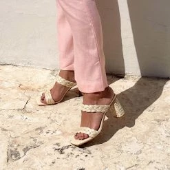 DOLCEVITA PAILY RAFFIA HEELS VANILLA RAFFIA SANDALS