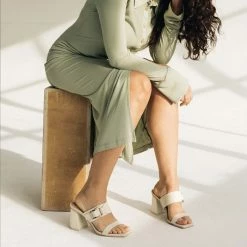 DOLCEVITA SANDALS PALYCE HEELS IVORY LEATHER